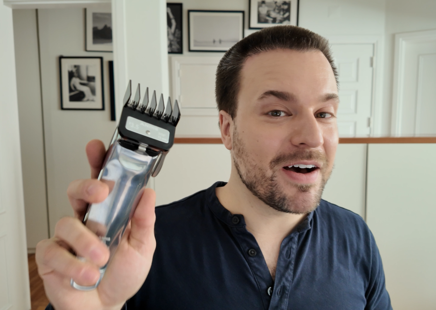 Showcasing the Andis reVITE hair clippers.