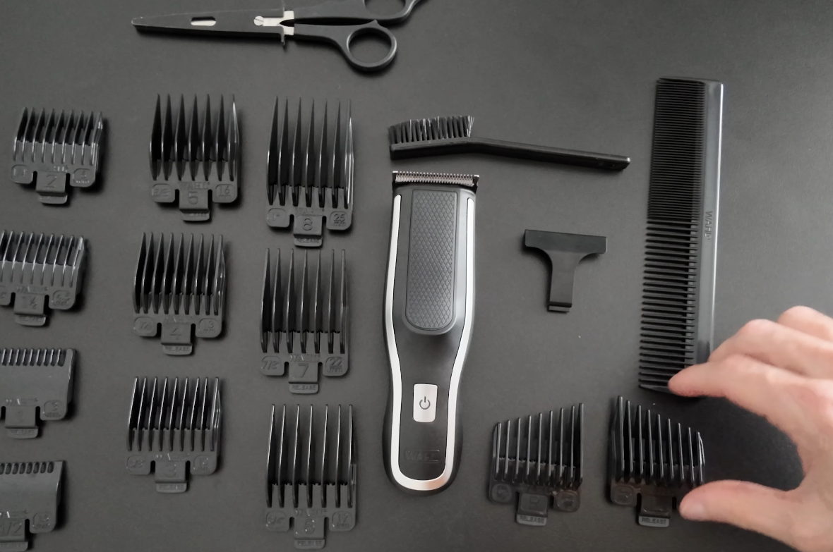 The Wahl Self-Cut clipper laid out.