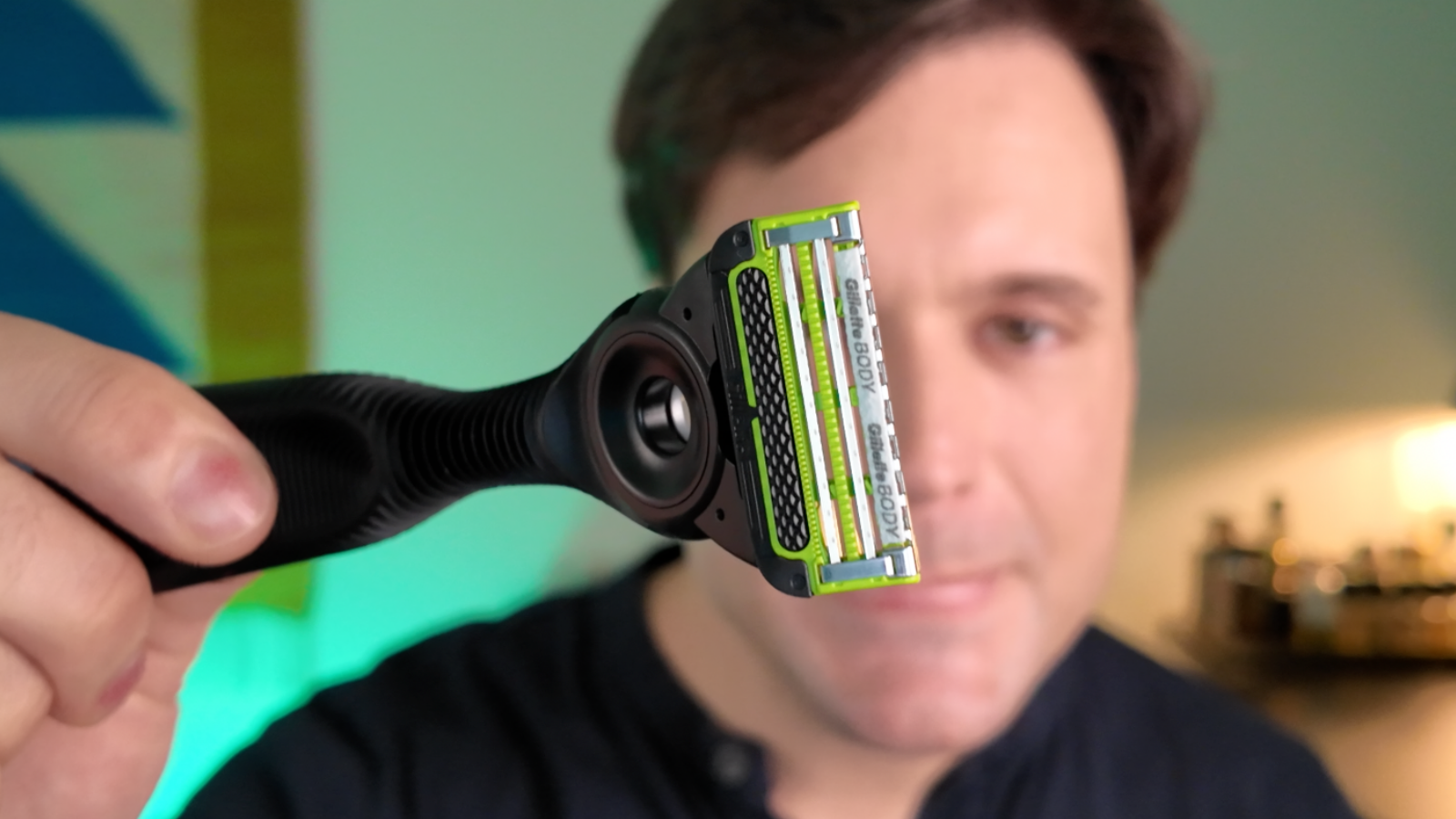 Showing the head of the GilletteLabs Body + Intimate Razor